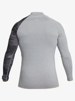 Quiksilver Hi Island Rush Long Sleeve Upf 50 Rashguard Sleet Heather Hot