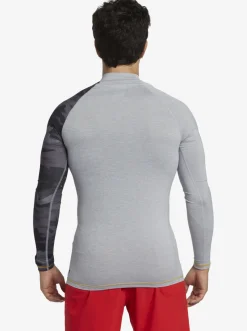 Quiksilver Hi Island Rush Long Sleeve Upf 50 Rashguard Sleet Heather Hot