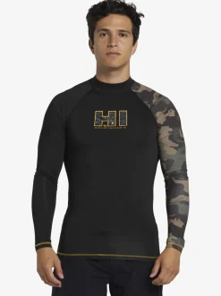 Quiksilver Hi Island Rush Long Sleeve Upf 50 Rashguard Black Fashion