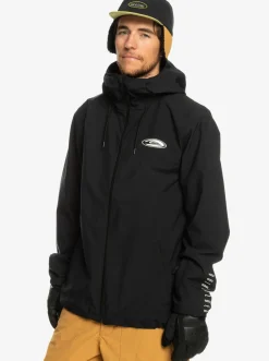 Quiksilver High In The Hood Technical Snow Jacket True Black Clearance
