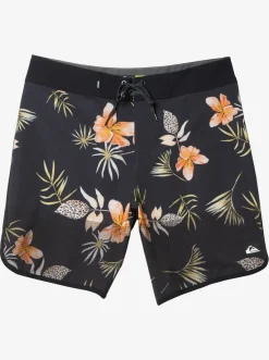 Quiksilver Highline Scallop 19" Boardshorts Black Tropical Floral Ss Hot