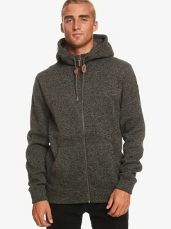 Quiksilver Keller Zip-Up Hoodie Dark Grey Heather Clearance