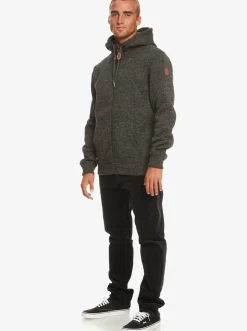 Quiksilver Keller Zip-Up Hoodie Dark Grey Heather Clearance