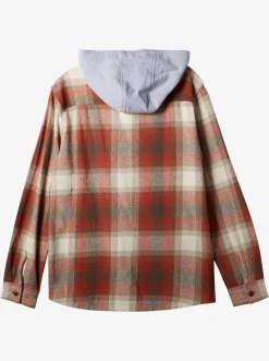 Quiksilver Kinloss Long Sleeve Hooded Shirt Baked Clay Kinloss Flash Sale