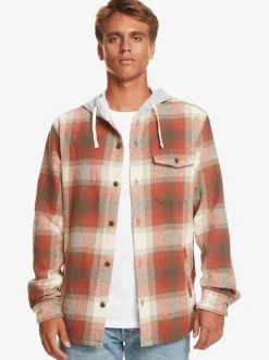 Quiksilver Kinloss Long Sleeve Hooded Shirt Baked Clay Kinloss Flash Sale