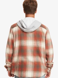 Quiksilver Kinloss Long Sleeve Hooded Shirt Baked Clay Kinloss Flash Sale