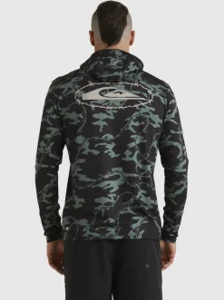 Quiksilver Mikey Hooded Long Sleeve Upf 50 Surf T-Shirt Black Store