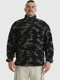 Quiksilver Mikey Zip Sherpa Half-Zip Fleece Black Mongrel Fashion