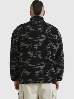Quiksilver Mikey Zip Sherpa Half-Zip Fleece Black Mongrel Fashion