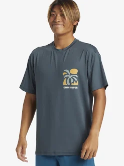 Quiksilver Mix Session Upf 50 Short Sleeve Surf Tee Dark Slate New