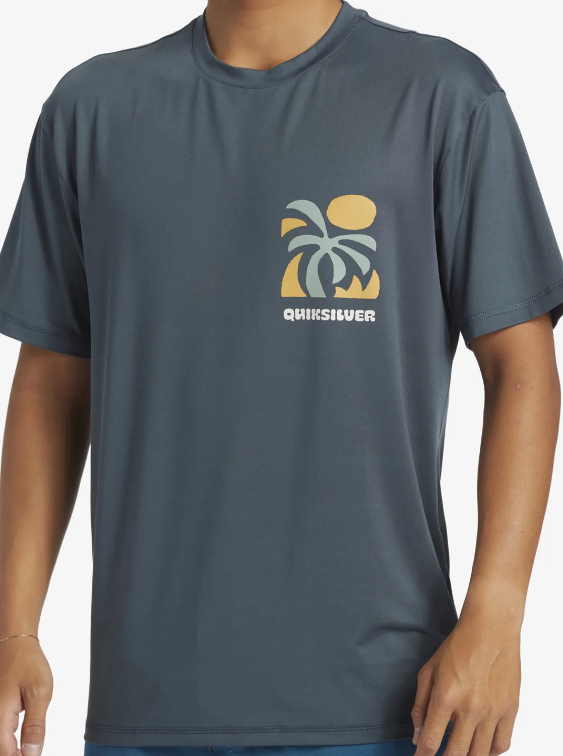 Quiksilver Mix Session Upf 50 Short Sleeve Surf Tee Dark Slate New