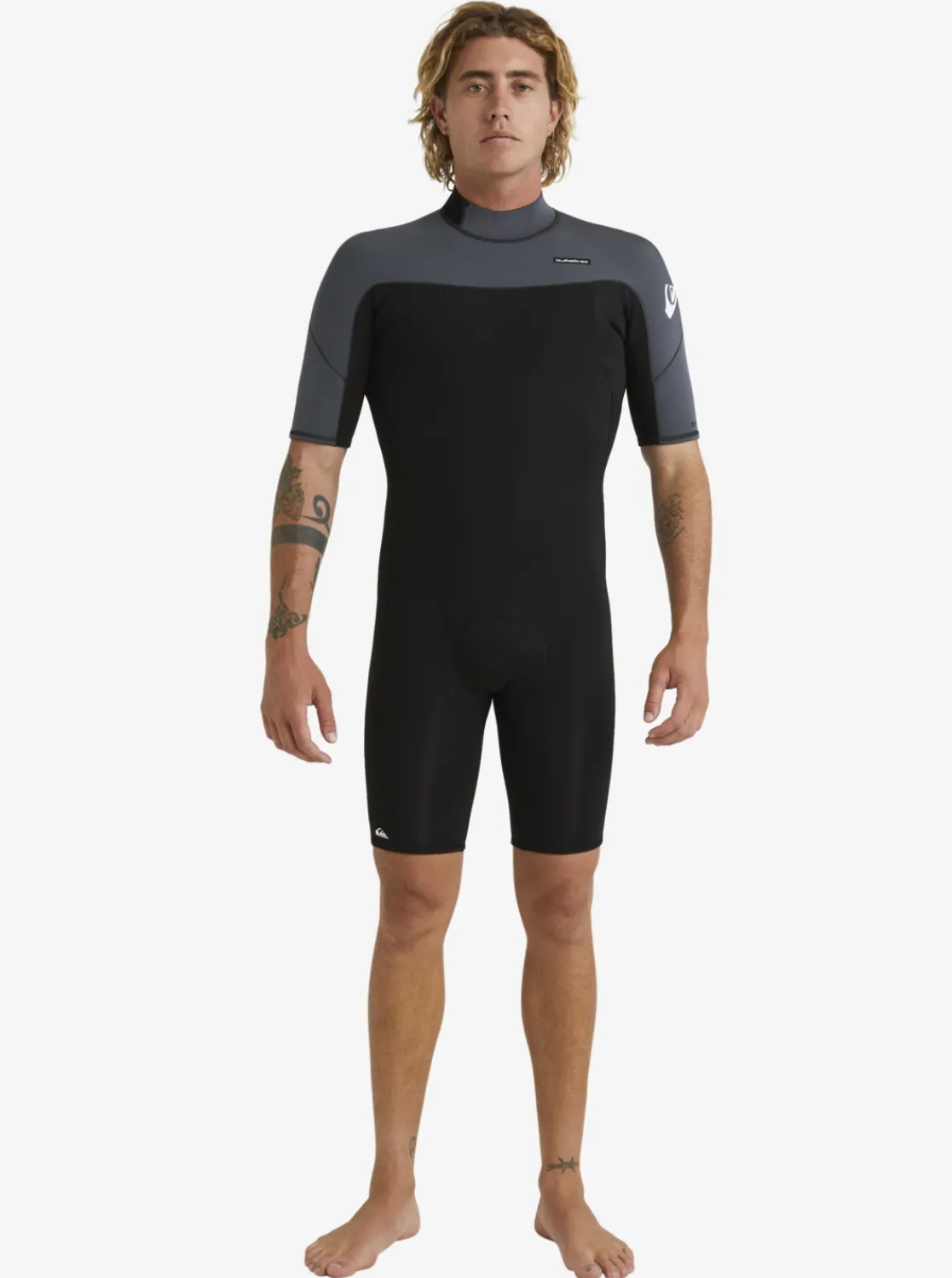 Quiksilver 2/2Mm Everyday Sessions Short Sleeve Back Zip Springsuit Black/Gun Metal Outlet