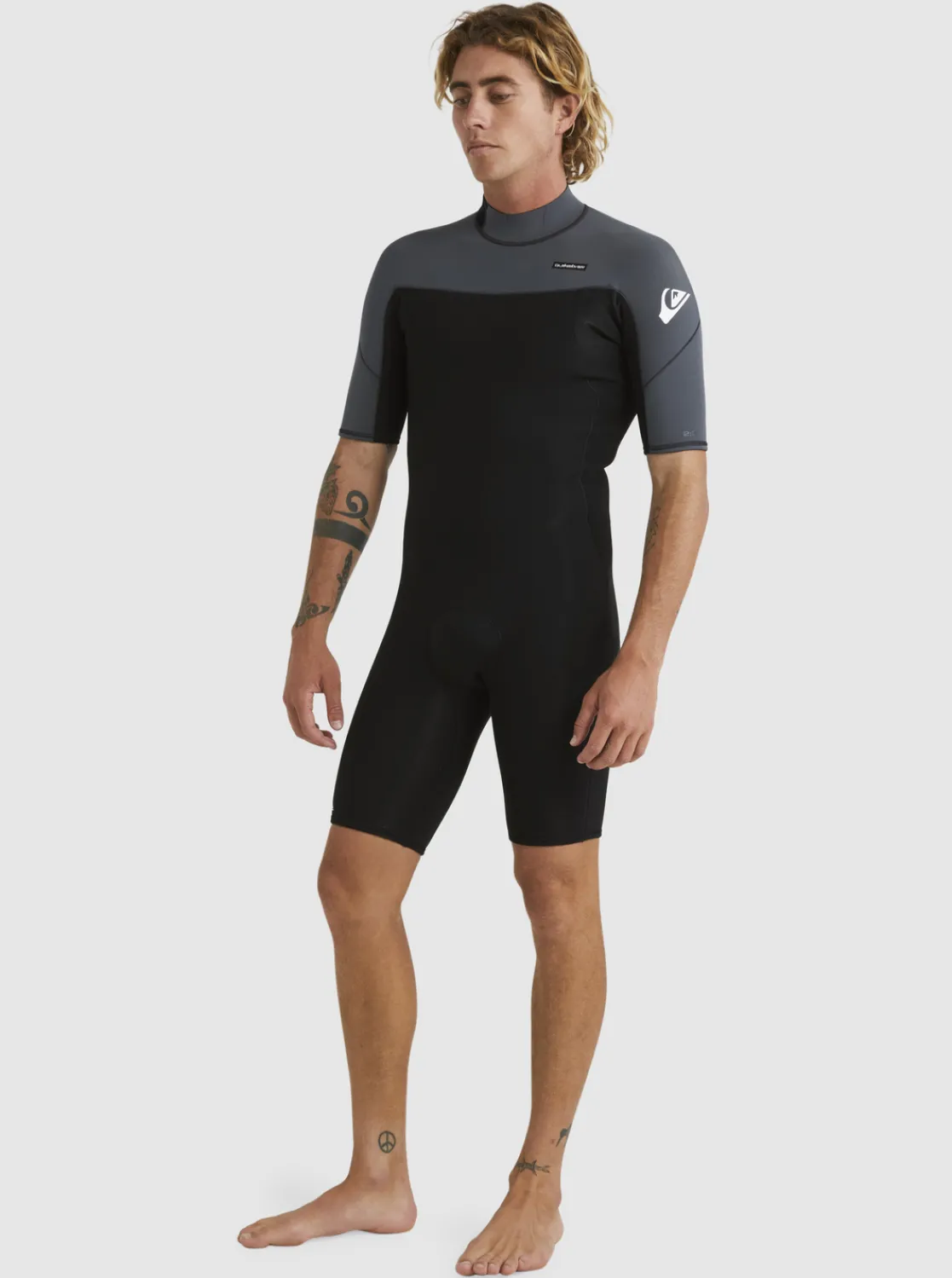 Quiksilver 2/2Mm Everyday Sessions Short Sleeve Back Zip Springsuit Black/Gun Metal Outlet
