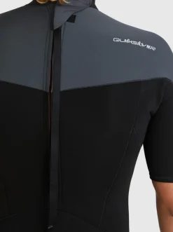 Quiksilver 2/2Mm Everyday Sessions Short Sleeve Back Zip Springsuit Black/Gun Metal Outlet