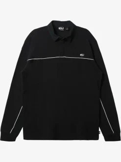 Quiksilver Modular Rugby Polo Knit Black Flash Sale
