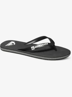 Quiksilver Molokai Flip-Flops Black/Black/White Cheap
