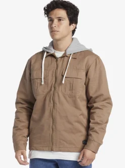 Quiksilver New Aitor Hooded Jacket Fossil Clearance