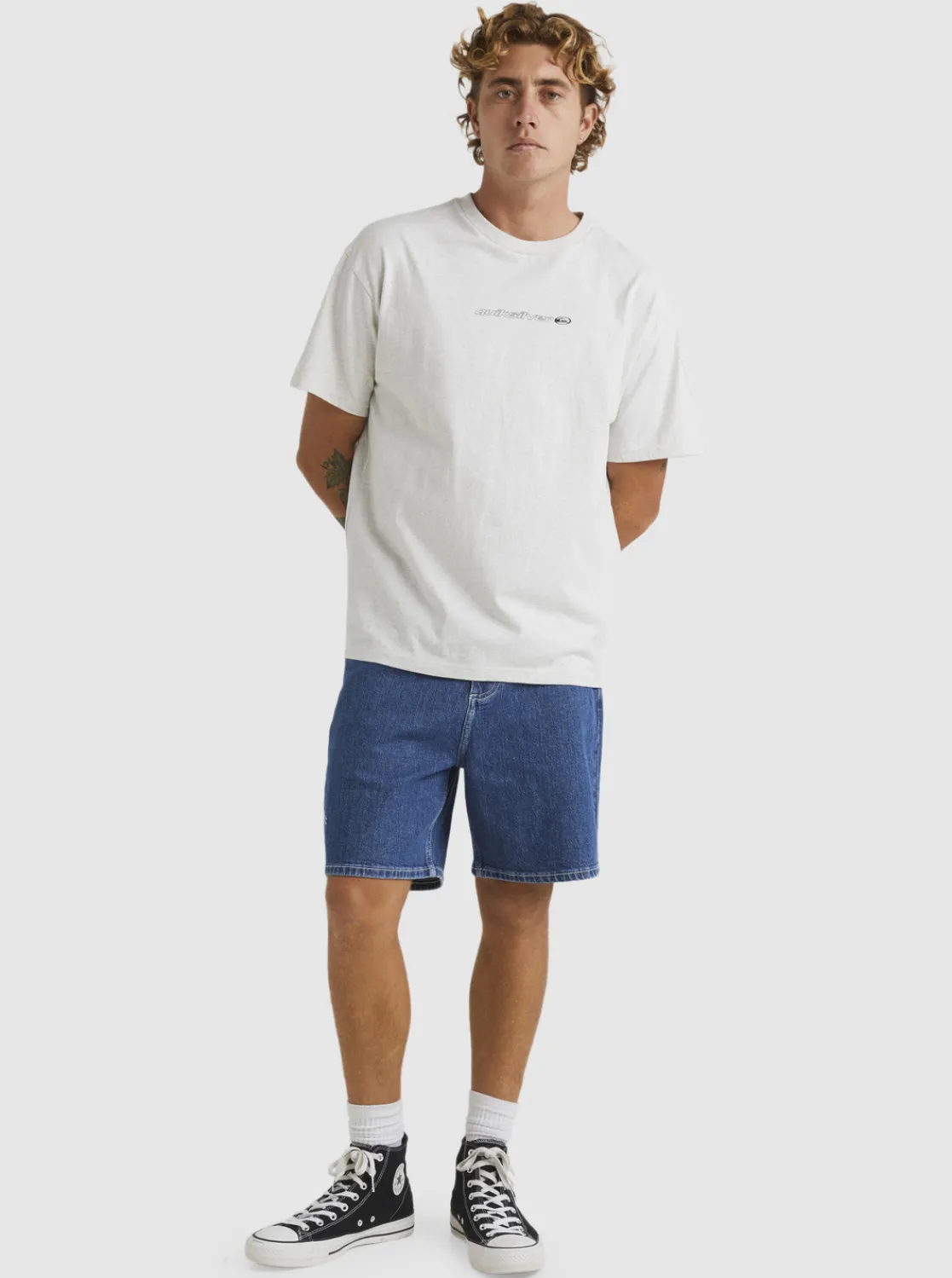 Quiksilver New Instinct Short Sleeve Stn T-Shirt Snow Heather Store
