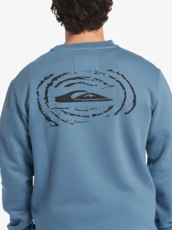 Quiksilver No Control Crew Fleece Crew Neck Sweatshirt Aegean Blue Sale