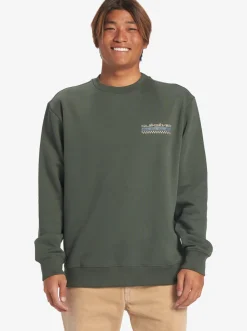 Quiksilver No Control Crew Fleece Crew Neck Sweatshirt Climbing Ivy Best