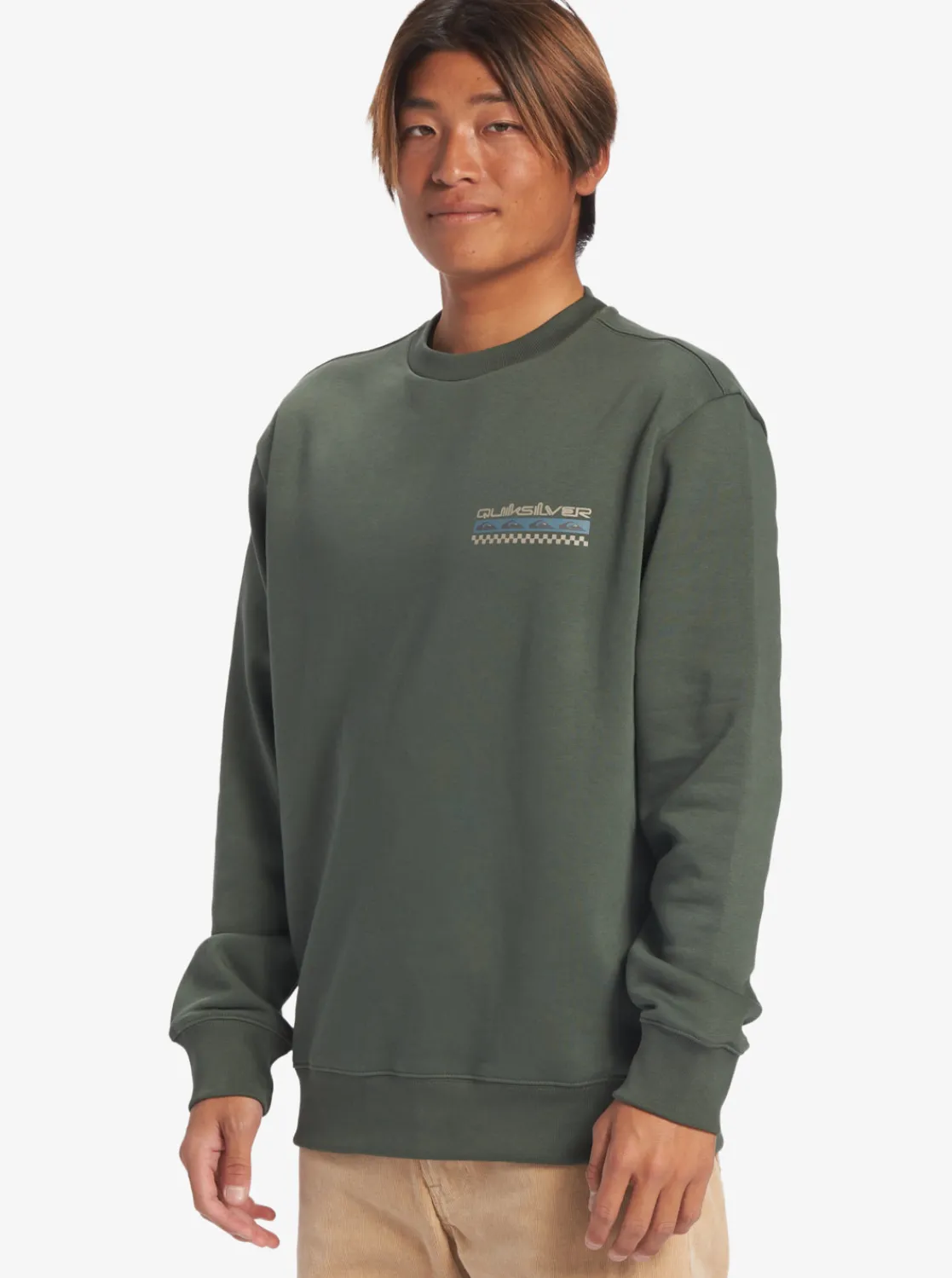 Quiksilver No Control Crew Fleece Crew Neck Sweatshirt Climbing Ivy Best