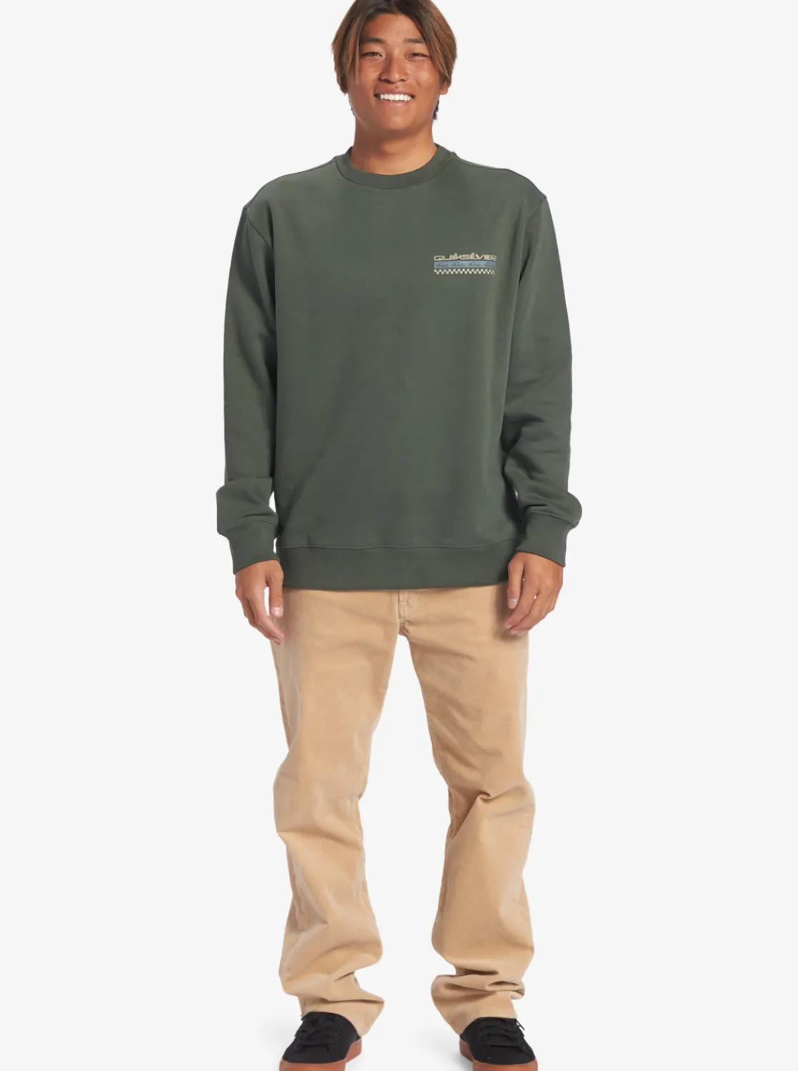 Quiksilver No Control Crew Fleece Crew Neck Sweatshirt Climbing Ivy Best