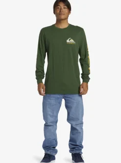 Quiksilver Omni Logo Long Sleeve T-Shirt Greener Pastures Fashion