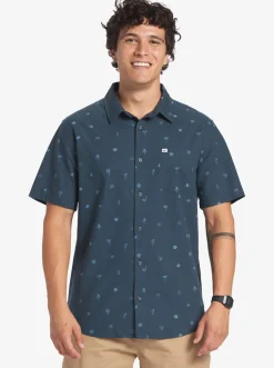 Quiksilver Pacific Stripe Short Sleeve Woven Shirt Berring Sea Pacific Stripes Shop