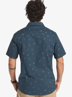 Quiksilver Pacific Stripe Short Sleeve Woven Shirt Berring Sea Pacific Stripes Shop