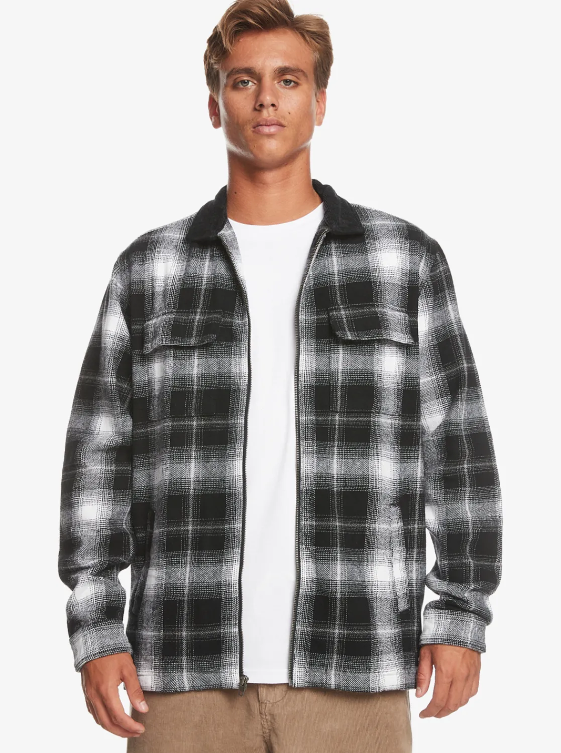 Quiksilver Quarrywood Flannel Long Sleeve Overshirt Black Quarrywood Cheap