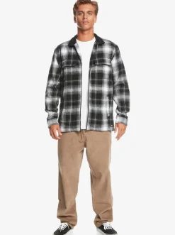 Quiksilver Quarrywood Flannel Long Sleeve Overshirt Black Quarrywood Cheap