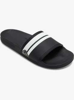 Quiksilver Rivi Slides Black/Black/White Cheap