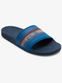 Quiksilver Rivi Wordmark Slides Blue 6 Shop
