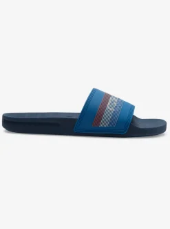 Quiksilver Rivi Wordmark Slides Blue 6 Shop