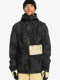 Quiksilver Sammy Carlson Stretch Quest Technical Snow Jacket Tie Dye True Black Outlet