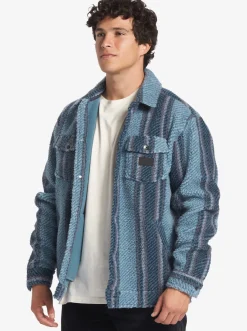 Quiksilver Sherpa Fleece Overshirt Aegean Blue Sherpa Shirt Sale