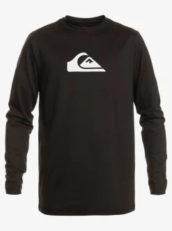 Quiksilver Solid Streak Long Sleeve Upf 50 Surf Tee Black Discount