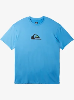 Quiksilver Solid Streak Short Sleeve Upf 50 Surf Tee Azure Blue New