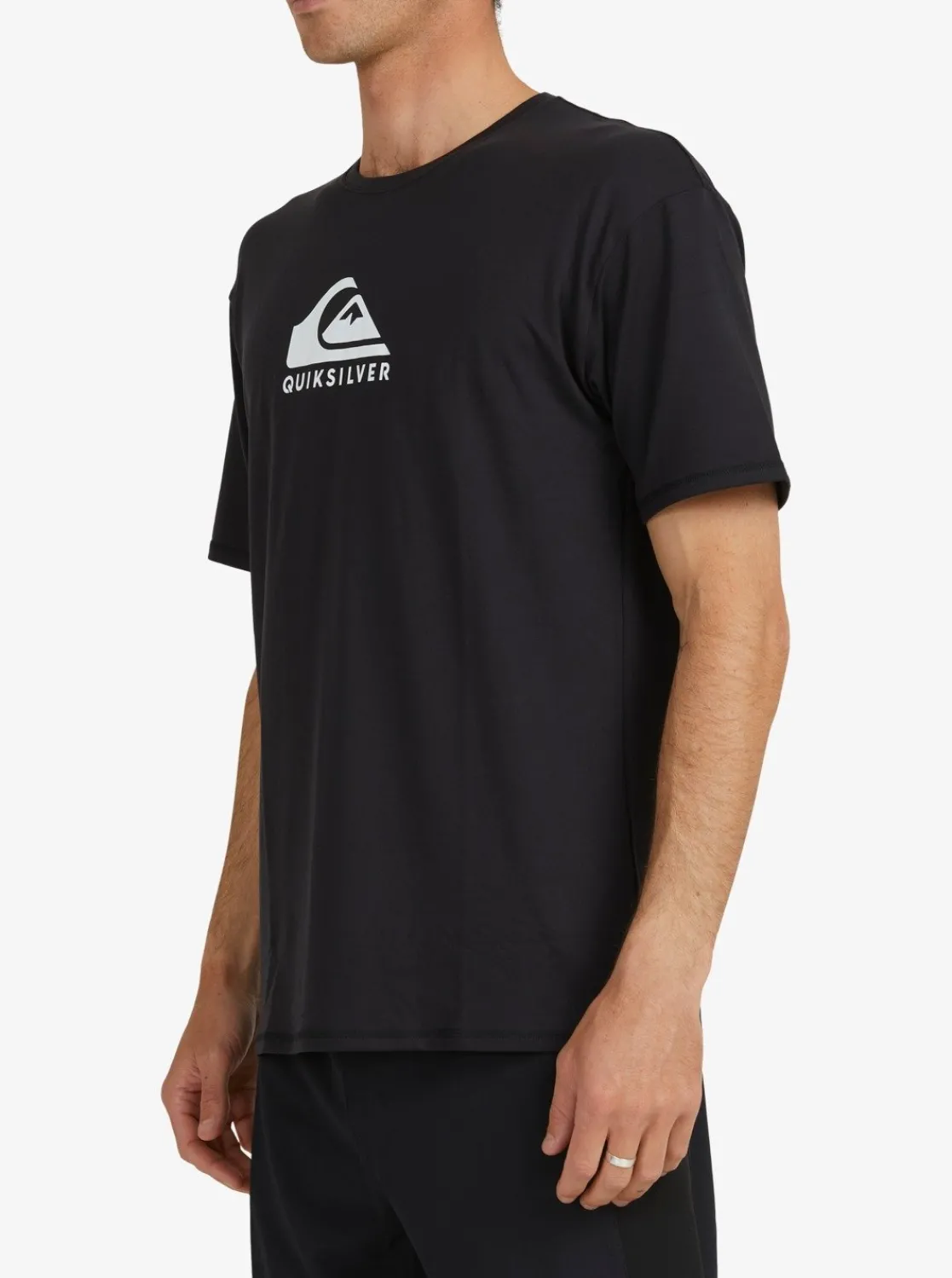 Quiksilver Solid Streak Short Sleeve Upf 50 Surf T-Shirt Black Clearance