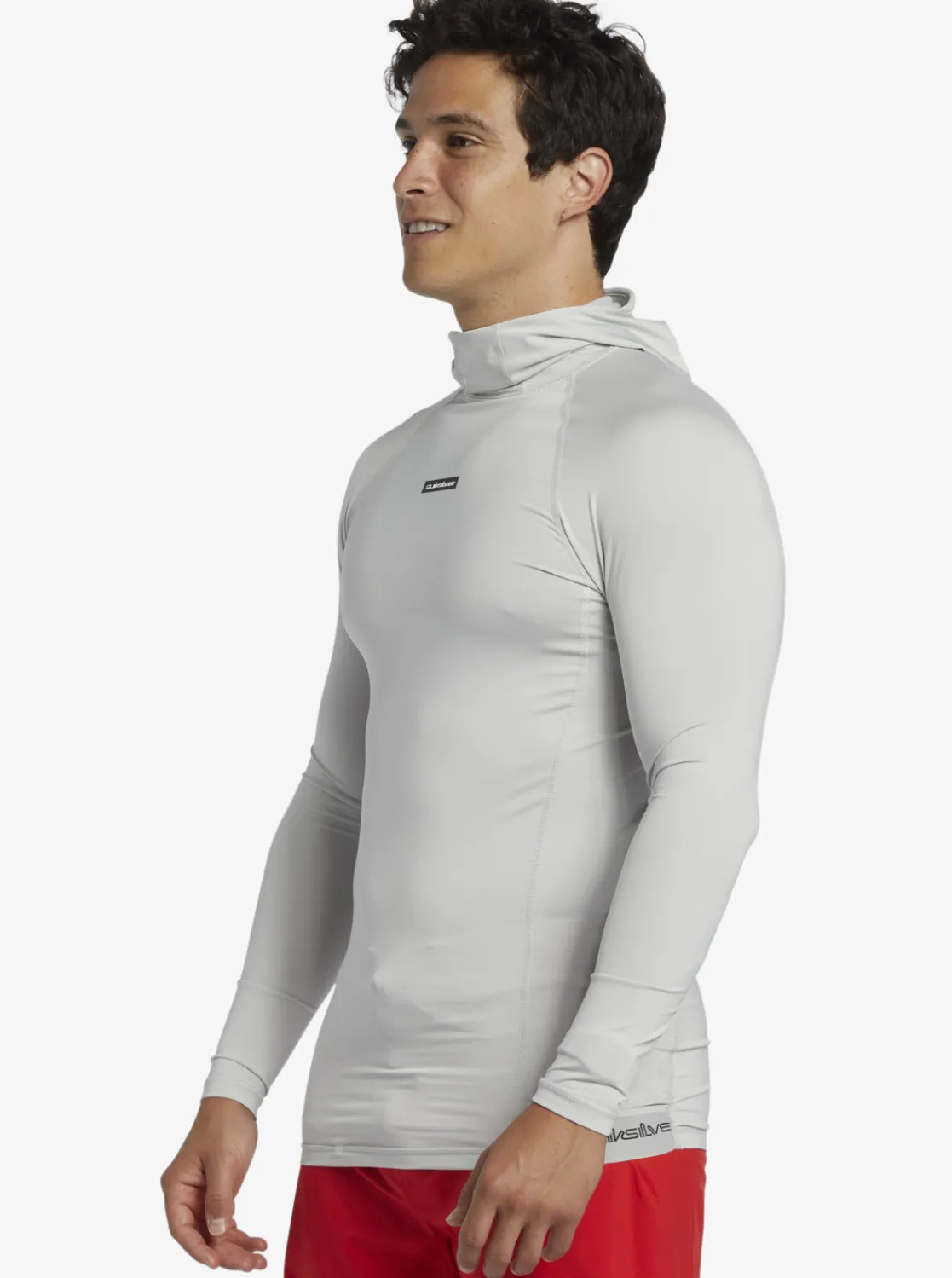 Quiksilver Storm Tripper Hooded Long Sleeve Surf Top Gray Violet Cheap