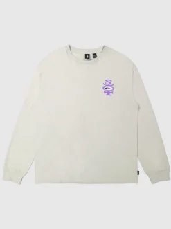 Quiksilver Stretch Long Sleeve T-Shirt Gray Violet New