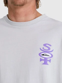 Quiksilver Stretch Long Sleeve T-Shirt Gray Violet New