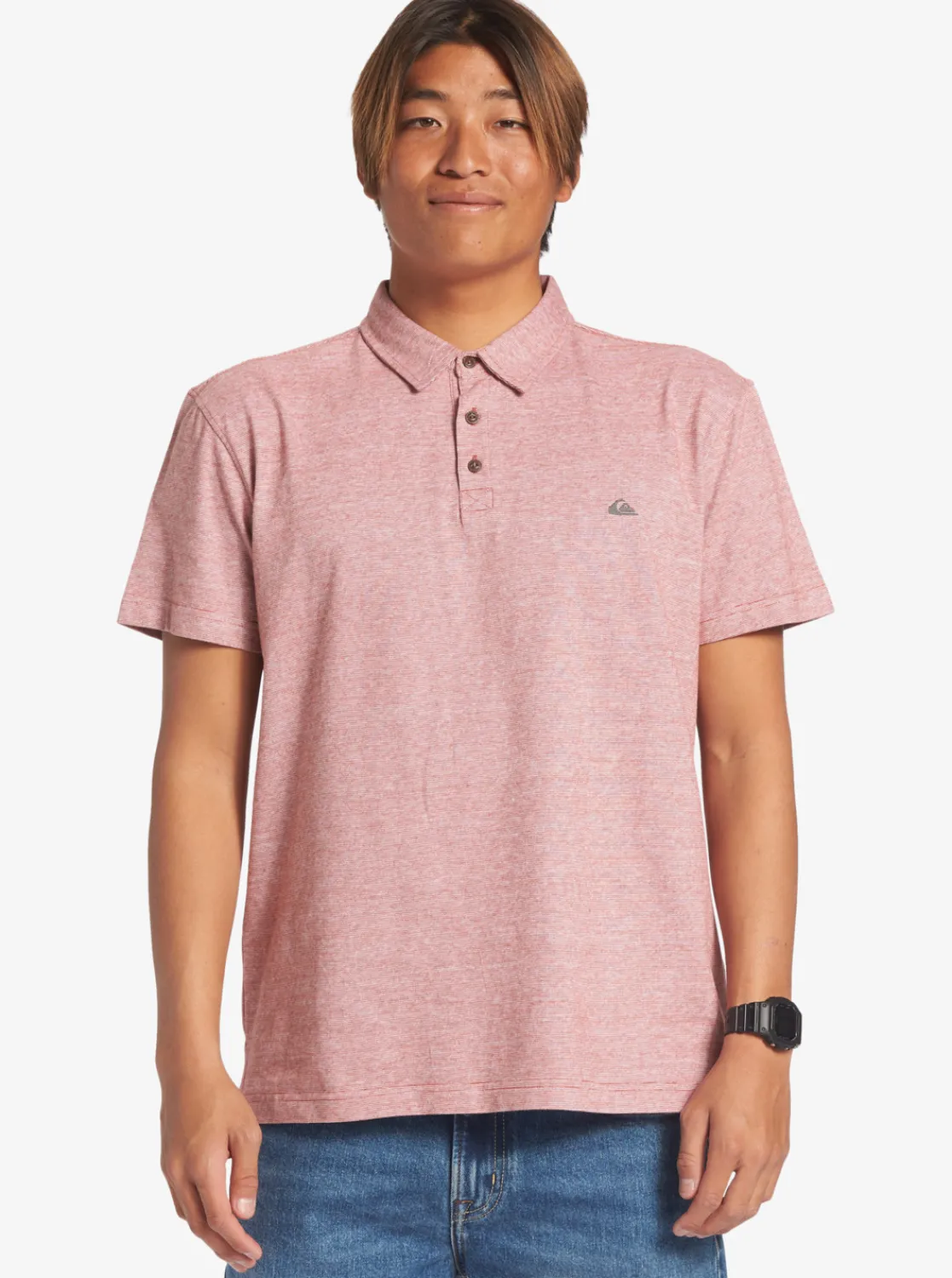 Quiksilver Sunset Cruise Short Sleeve Polo Shirt Red Ochre Cheap