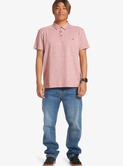 Quiksilver Sunset Cruise Short Sleeve Polo Shirt Red Ochre Cheap