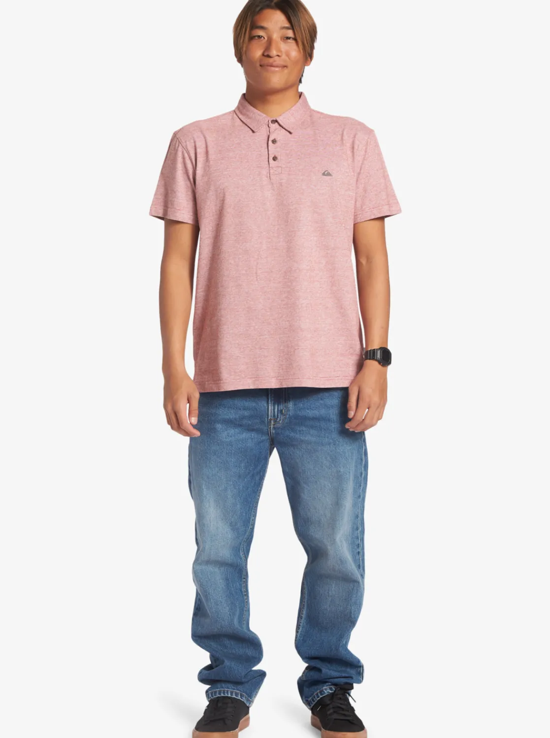 Quiksilver Sunset Cruise Short Sleeve Polo Shirt Red Ochre Cheap