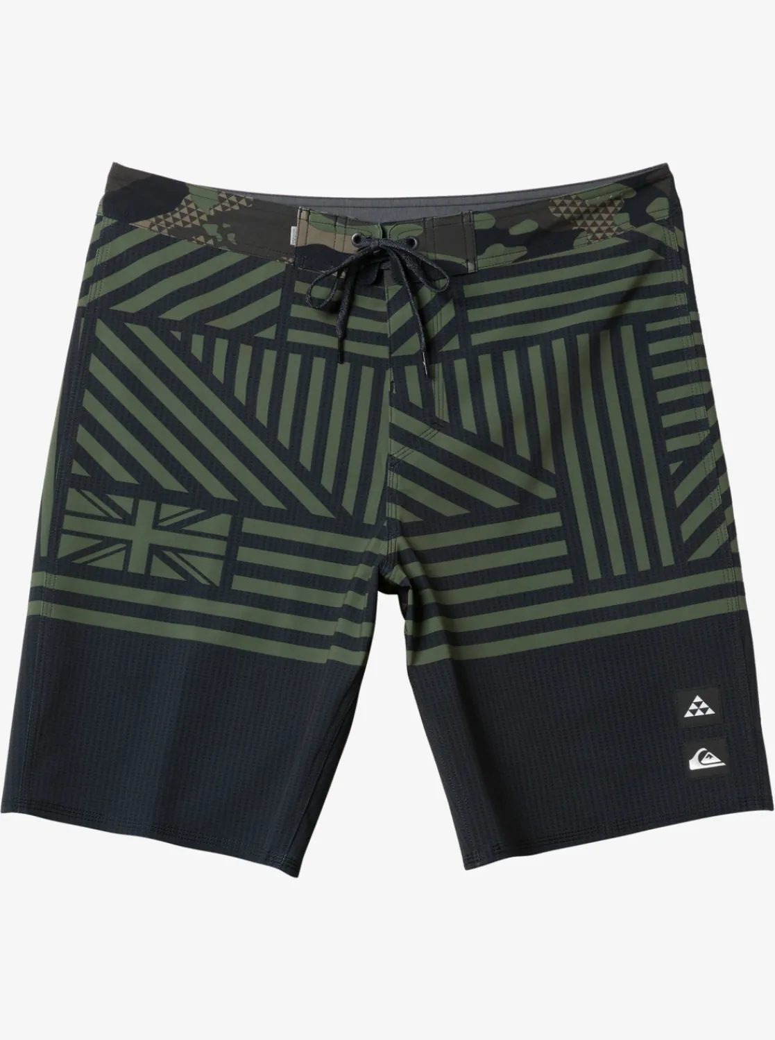 Quiksilver Surfsilk Hawaii Flag 20 20" Boardshorts Black Discount