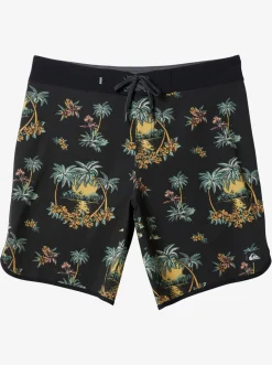 Quiksilver Surfsilk Scallop 19" Boardshorts Black Palm Spritz Clearance