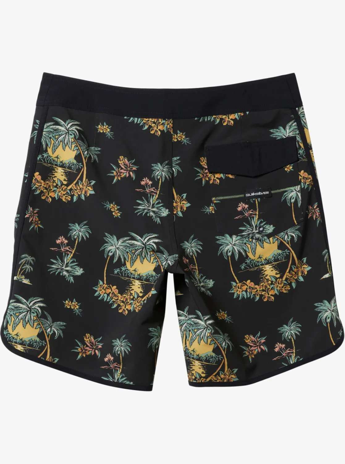 Quiksilver Surfsilk Scallop 19" Boardshorts Black Palm Spritz Clearance