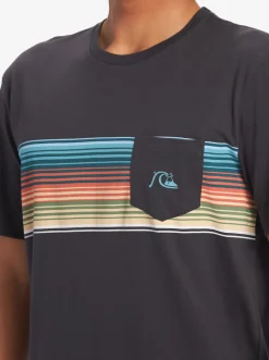 Quiksilver Swell Vision Stripe Pocket T-Shirt Tarmac Outlet