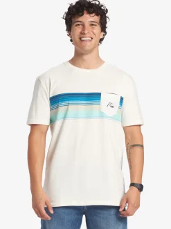 Quiksilver Swell Vision Stripe Pocket T-Shirt Gardenia Outlet